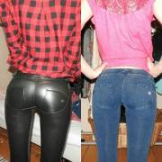 Kristina Jonsson with a friendly butt