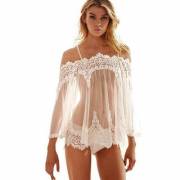 Blonde in very sexy and transparent lace!