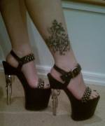 My friend's gun & bullets stripper heels