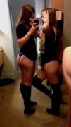 Sweet asses in thigh highs