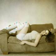 White with accents on the couch