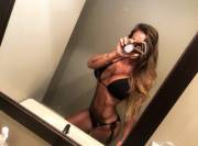 Dirty mirror bikini selfie