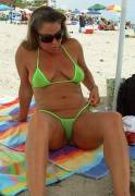 Neon green bikini MILF
