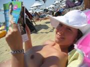 Reading at the beach