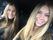 Anjelica with her sister