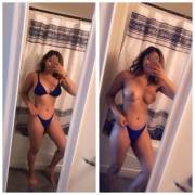 Wearing a swimsuit cause I get wet way too often (f)