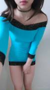 Little blue dress, 'little too short 