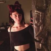 An attractive girl with a nose piercing