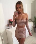 Rose Gold Crop Top & Skirt