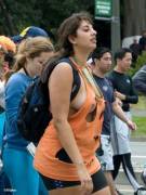 Festival aftermath? Or on her way