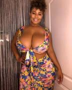 Her cleavage could house a whole family...