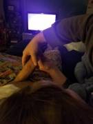 This is how my wife watches tv