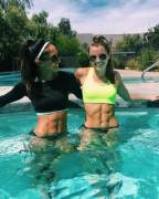 Pole vaulters Allison Stokke and Robin Bone