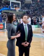 Former Greek basketball player and now sports reporter Dora Panteli