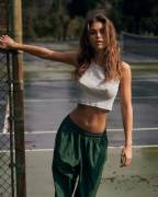 Looks like her tennis lesson was rained out.