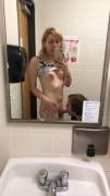my reverse trap boyfriend giving me head in a public bathroom