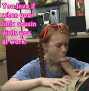 [C/C] Your little cousin visits you at work.