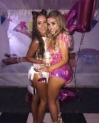 Great legs on both college girls