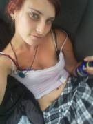 She was still leaking when she took this one