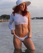 Her hat is the only thing that's floppy .