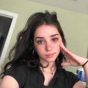 Bored-looking brunette