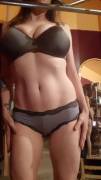 39F, stripping off my 34F bra and little lavender panties for you