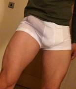 He leans to the right