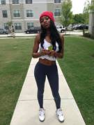 Sexy ebony in yoga pants