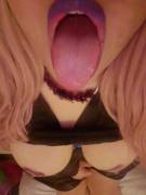 Trying to open my slutty mouth wider for you all :P