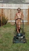 I'd hire her to mow my yard