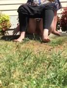 Backyard piss shenanigans 