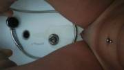 Emptying my bladder in the bathtub! Part 2. ;) (f)