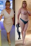 Chunky GILF dressed and undresed.