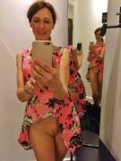 Trying on a new dress