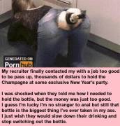 Holding the champagne [anal] [insertion]