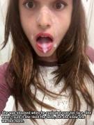 A cumslut's first time. [facial] [surprise]