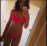 Rosie Jones selfie in Victoria's Secret lingerie