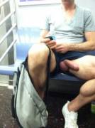 Casual public dick slip