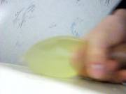 [proof] cum in a condom filled with piss