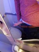Airplane bathroom was tiny