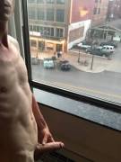 Hard in my hotel window