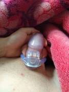 All I want to do is take off my cage, get hard, and force my cage back on while my balls ache