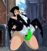 Wonder Woman & Livewire (ToskArts with colors by HentaiDemon)