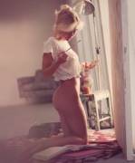 Perfecting her painting