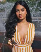 Showing off her chest