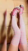 Pink Chuck's & Thigh Highs