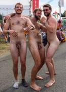 3 guys clowning around