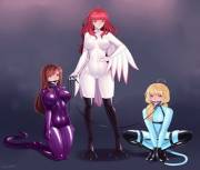 Keeping her shiny pets on a leash