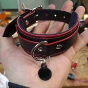 Suede lined leather collar