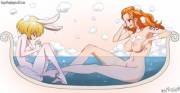 Nami teasing Carrot in the tub (album)